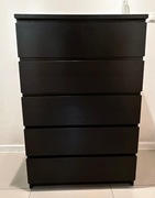 Komoda Ikea Malm 6 szuflad 80x123x48 cm, Czarnobrąz