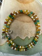 Naszyjnik JK z kamieni naturalnych agat żółty zielony