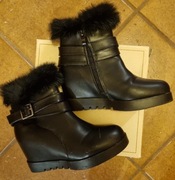 Botki z ukrytym koturn ocieplane rozm. 36