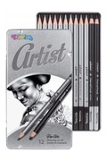 Patio Zestaw do rysowania Artist w metalowym pudełku 12 szt.