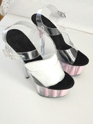 Transparentne Buty Damskie Pleaser Adore-708 Różowy Chrom Rozmiar 35 