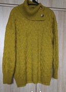 TU zielony golf pleciony sweter ciepły XL/42