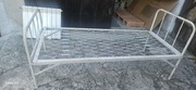 Łóżko pojedyncze metalowe niskie 80x190 biały 