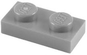 LEGO PŁYTKA 1X2 SZARA - 2 SZTUKI