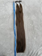 Włosy naturalne 63cm 100 gram średni brąz 
