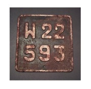 Stara tablica rejestracyjna przedwojenna wzór 1937 wojskowa motocykl 