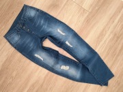 KappAhl * luźne spodnie boyfriend jeans dżinsy przetarcia * 36 S