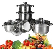 Komplet zestaw garnków MASTERPAN stal nierdzewna 12 el.