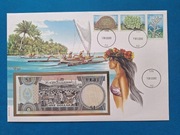 Koperta numizmatyczna z banknotem Fiji 1 dolar