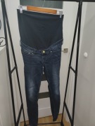 granatowe spodnie ciążowe rozmiar 38 h&m skinny