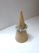 Pierścionek handmade z kamieniem księżycowym i amazonitem