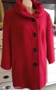 Maren Gilzer 70% wełna kaszmir płaszcz red 130 cm pachy 48 50 52