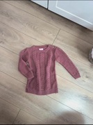 Bordowy sweterek dzianinowy dla dziewczynki bawełniany r. 92cm