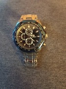 MODNY ZEGAREK MĘSKI - KWARCOWY - WODOSZCZELNY - NA BRANSOLECIE SREBRNY