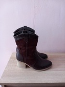 Wyprzedaż Buty na obcasie brązowe roz.38 wymiary opis