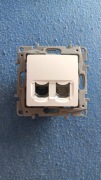 Gniazdo internetowe Legrand 2xRJ45 66XX74 Białe