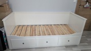 Łóżko rozkładane / Leżanka IKEA HEMNES 3 szuflady, biała (Dobry stan)