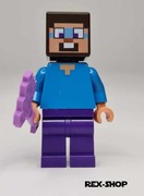 Steve Dark Azure Around Eyes - Minifigurka Lego Minecraft