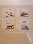 Dania 1975   Mi 602-5  ptaki jeż seria czysta idealna