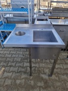 ZLEW GASTRONOMICZNY 1 KOMOROWY Z OTWOREM NA ODPADY 78/65/85