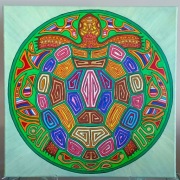 Mandala „Żółw Świata” – Akryl na płótnie (50x50 cm)