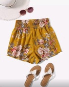 Cienkie musztardowe spodenki xl szorty xl