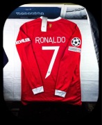 (M) CRISTIANO RONALDO 7 MAN UNITED 21/22 LIGA MISTRZÓW LONG SLEEVE CZERWONY