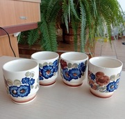 Włocławek Zestaw Fajansowych Kubków PRL 6 sztuk 