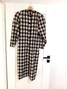 38M 40L elegancki płaszcz damski w krate z czasów prlu vintage retro