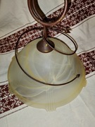 Lampa sufitowa wisząca PRL lampex wys.44 cm szkło