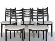 5x czarne krzesła vintage 70`s + boucle