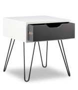 Stolik nocny Relaxdays czarno-biały