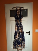 Damska Sukienka MORAJ Rozkloszowana Długa w Kwiaty Letnia Kobieca S