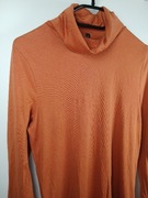 Golf damski pomarańczowy dopasowany klasyczny basic na jesień i zimę L