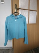 PUMA__ NIEBIESKA BLUZA KRÓTKA Z KAPTUREM     ciepła __               38