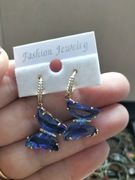 Kolczyki koła chabrowe motyle kamień 