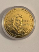 Chopin. Moneta kolekcjonerska. Mosiądz. Fi 32 mm. Gyges