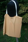 cieńka płócienna TORBA na zakupy shopper bag camel musztarda do torby