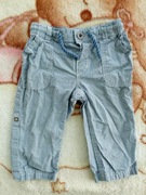 Niebieskie bawełniane spodnie w kratkę H&M 80 spodenki szorty jak nowe