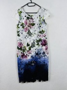 YH-56 Elegancka sukienka koronkowa Esprit– Kwiaty & Ombre – Rozmiar 40 (L)