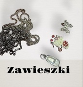 Zawieszki do łańcuszków + łańcuszki posrebrzane tworzywo
