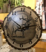 Zegar ścienny z drewna z plastra orzech włoski 