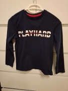 134 /140 granatowa bluzka z długim rękawem T-shirt bluzeczka dla chłopca