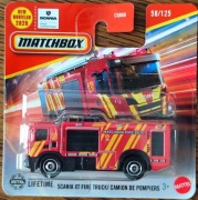 MATCHBOX 2025 MODEL AUTKO SCANIA XT FIRE TRUCK STRAŻ JBR15 58/125 1:64