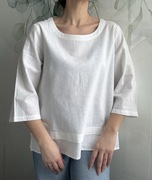 Biała bluzka len bawełna l luźna cotton traders tunika