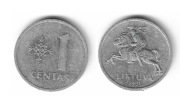 L01 Litwa 1 centas 1991