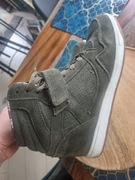 Botki IGUANA khaki rozmiar 40 skóra zamsz