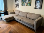 Sofa jasnoszara IKEA z szezlongiem