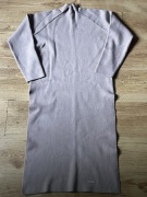 Wysyłka dziś brązowa sukienka Bastet z golfem i rozcięciem, rozmiar uni