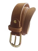 Pasek DAMSKI SKÓRZANY ZAMSZOWY VERA PELLE CAMEL 110 CM